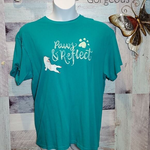 Paws & Reflect Teal Dog Cotton Tee T-Shirt Delta Sz XL Cute Pup 624 - Picture 1 of 6